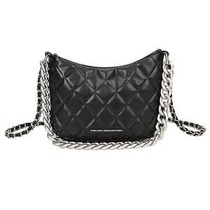 French Connection Eliza Diamond Quilted Metallic Chain Crossbody